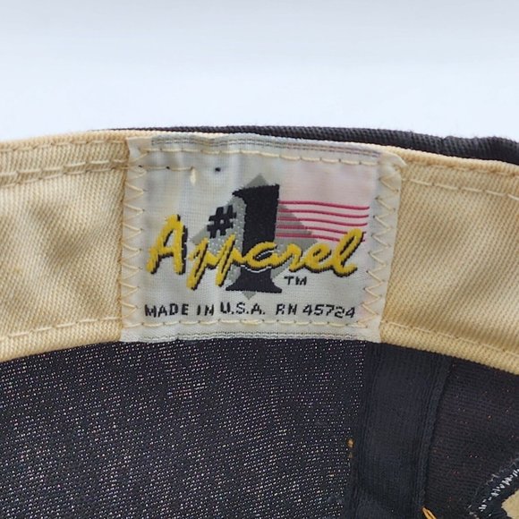 Vintage 90s Pittsburgh Penguins #1 Apparel Snapback Hat Big Spell Out NHL USA - Picture 9 of 12